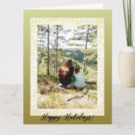 Glitter Omlijst Eén Foto Gelukkig Vakantie Kaart