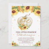 Glitter One Sunflower Pumpkin 1e verjaardag Kaart (Voorkant)