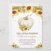 Glitter One Sunflower Pumpkin Birthday Invita Kaart (Voorkant)