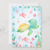 Glitter One Zee Turtle under Zee 1st Birthday Kaart (Achterkant)