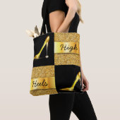 Glitter-ontwerp voor gouden hoge - hardesystemen tote bag (Dichtbij)