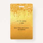 Glitter op 30e verjaardag druppelt metallisch badge (Achterkant)