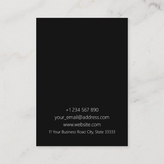 Glitter op Black Earring Holder Display Kaart Visitekaartje (Achterkant)