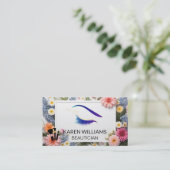 Glitter op de wimpers | bloemrand visitekaartje (Staand voorkant)