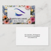 Glitter op de wimpers | bloemrand visitekaartje (Voorkant / Achterkant)