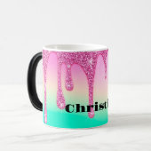 Glitter op maat gepersonaliseerde latte Mok (Voorkant links)