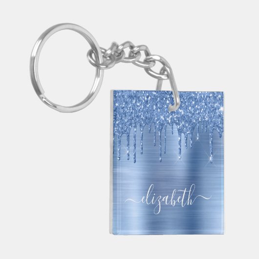 Glitter op maat sleutelhanger (Voorkant Links)