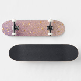 Glitter op Roos Gold en Paarse Folie Textuur Persoonlijk Skateboard