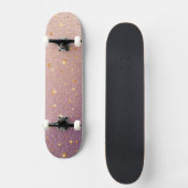 Glitter op Roos Gold en Paarse Folie Textuur Persoonlijk Skateboard (Voorkant)