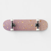 Glitter op Roos Gold en Paarse Folie Textuur Persoonlijk Skateboard (Horizontaal)