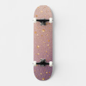 Glitter op Roos Gold en Paarse Folie Textuur Persoonlijk Skateboard (Voorkant)