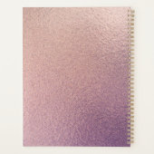 Glitter op Roos Gold en Paarse Folie Textuur Planner (Achterkant)