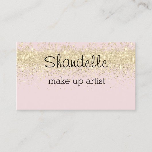 Glitter op roze Visitekaartje (Voorkant)