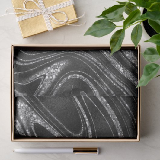 Glitter op Shimmer Black Tissuepapier (Geschenk)