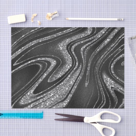 Glitter op Shimmer Black Tissuepapier (Craft)