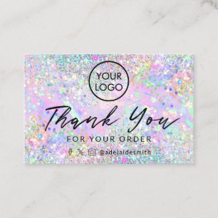 glitter opaal achtergrond dank je kaart visitekaartje