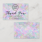 Glitter opaal achtergrond dank u kaart visitekaartje (Voorkant / Achterkant)