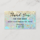 Glitter opaal achtergrond dank u visitekaartje (Voorkant)