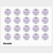 · Glitter opaal dank u classic ronde sticker (Vel)