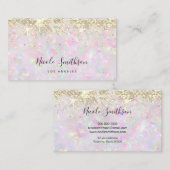 glitter opaal mineraal visitekaartje (Voorkant / Achterkant)