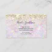 glitter opaal mineraal visitekaartje (Achterkant)