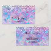 Glitter opaal paarse visitekaartje (Voorkant / Achterkant)