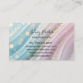 Glitter opaal roze achtergrond visitekaartje (Achterkant)