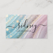 Glitter opaal roze achtergrond visitekaartje (Voorkant)