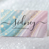 Glitter opaal roze achtergrond visitekaartje