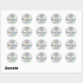 Glitter opaal textuur dank u ronde sticker (Vel)