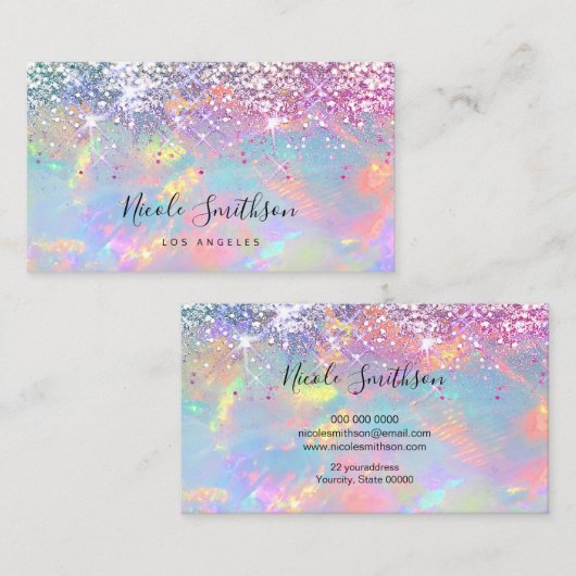 Glitter opaal textuur visitekaartje (Voorkant / Achterkant)