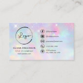 Glitter Opal Business Logo Social Media Visitekaartje (Voorkant)