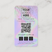 Glitter Opal Connect met US Social Media QR Code Visitekaartje (Voorkant)