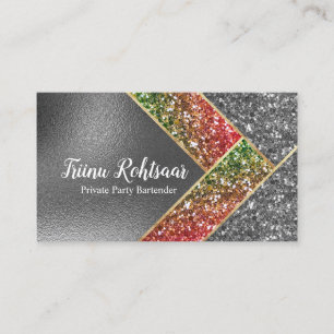 Glitter Opal Gold Foil Monogram Marmer Visitekaartje