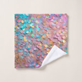 Glitter Opal Holografisch Modern Collectie Bad Handdoek (Wasdoekje)
