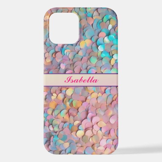 Glitter Opal Holografisch Modern Collectie iPhone Hoesje (Achterkant)