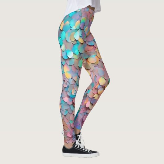 Glitter Opal Holografisch Modern Collectie Leggings (Rechts)