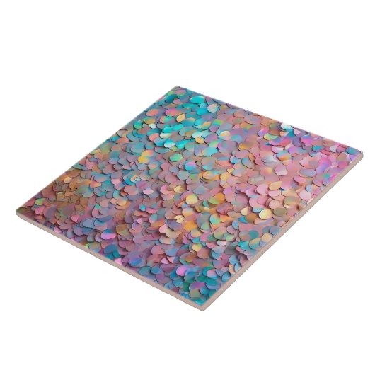 Glitter Opal Holografisch Modern Collectie Tegeltje (Zijkant)