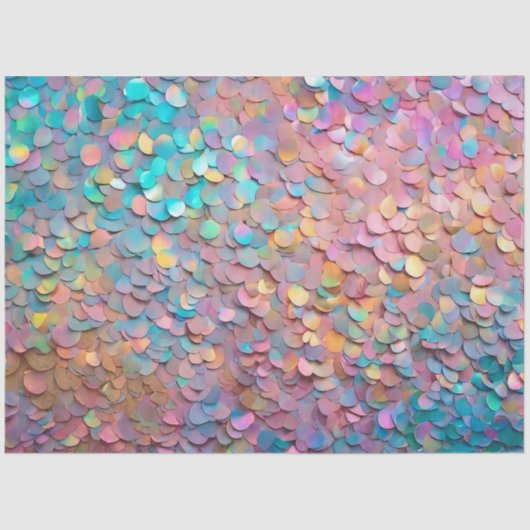 Glitter Opal Holografisch Modern Collectie Tissuepapier (Voorkant)