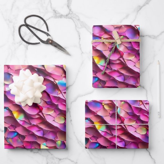 Glitter Opal Holografisch Populair Collectie Inpakpapier Vel (Voorkant)