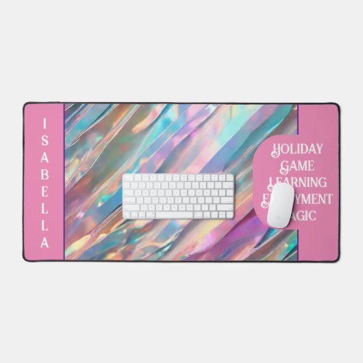 Glitter Opal Holografisch Trendy Collectie Bureaumat (Keyboard & Muis)