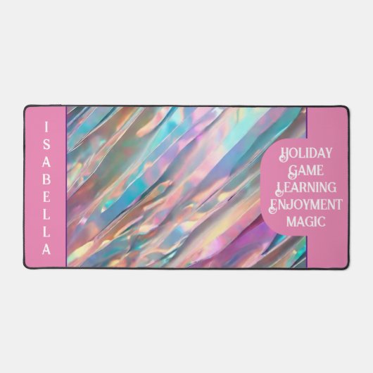 Glitter Opal Holografisch Trendy Collectie Bureaumat (Voorkant)