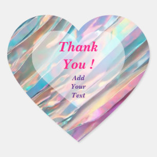 Glitter Opal Holografisch Trendy Collectie Hart Sticker