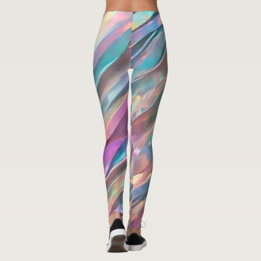 Glitter Opal Holografisch Trendy Collectie Leggings (Achterkant)