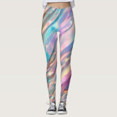 Glitter Opal Holografisch Trendy Collectie Leggings (Voorkant)