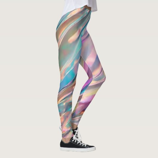 Glitter Opal Holografisch Trendy Collectie Leggings (Rechts)