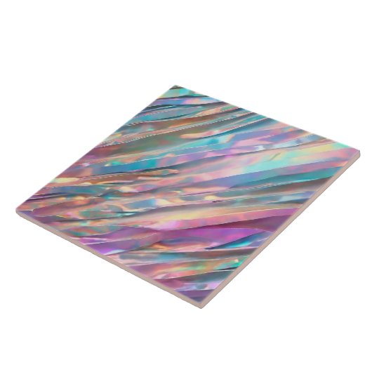 Glitter Opal Holografisch Trendy Collectie Tegeltje (Zijkant)
