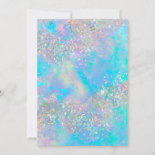 Glitter Opal Iridescent Sweet Sixteen holografisch Kaart (Achterkant)