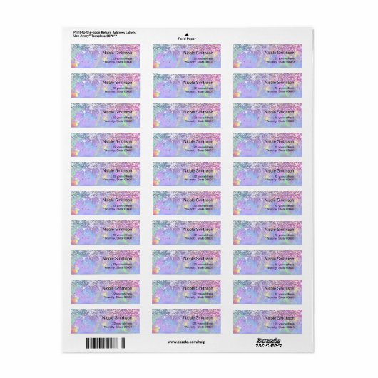 glitter opal labels (Full Sheet)