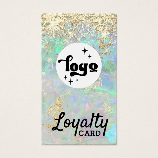 glitter opal loyaliteitskaart visitekaartje (Voorkant)